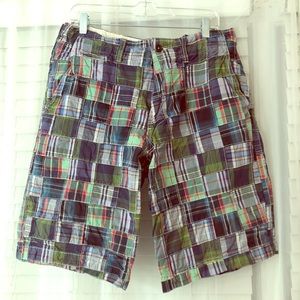 AE patchwork plaid shorts